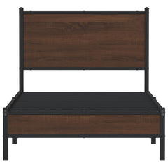 vidaXL Metal Bed Frame without Mattress Brown Oak 90x190 cm Single 5
