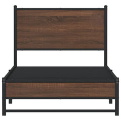 vidaXL Metal Bed Frame without Mattress Brown Oak 75x190 cm Small Single 5