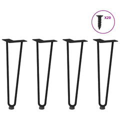vidaXL Hairpin Legs for Coffee Table 4 pcs Black 42 cm Solid Steel 1