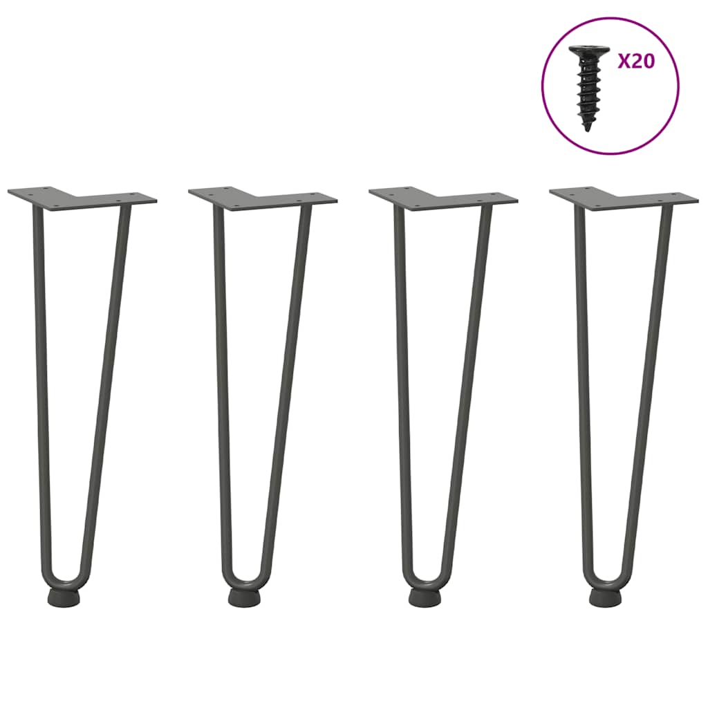 vidaXL Hairpin Legs for Coffee Table 4 pcs Anthracite 42 cm Solid Steel 1
