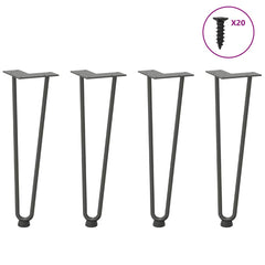 vidaXL Hairpin Legs for Coffee Table 4 pcs Anthracite 42 cm Solid Steel 1