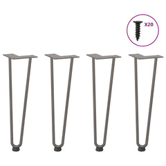vidaXL Hairpin Legs for Coffee Table 4 pcs Natural Steel 42 cm Solid Steel 1