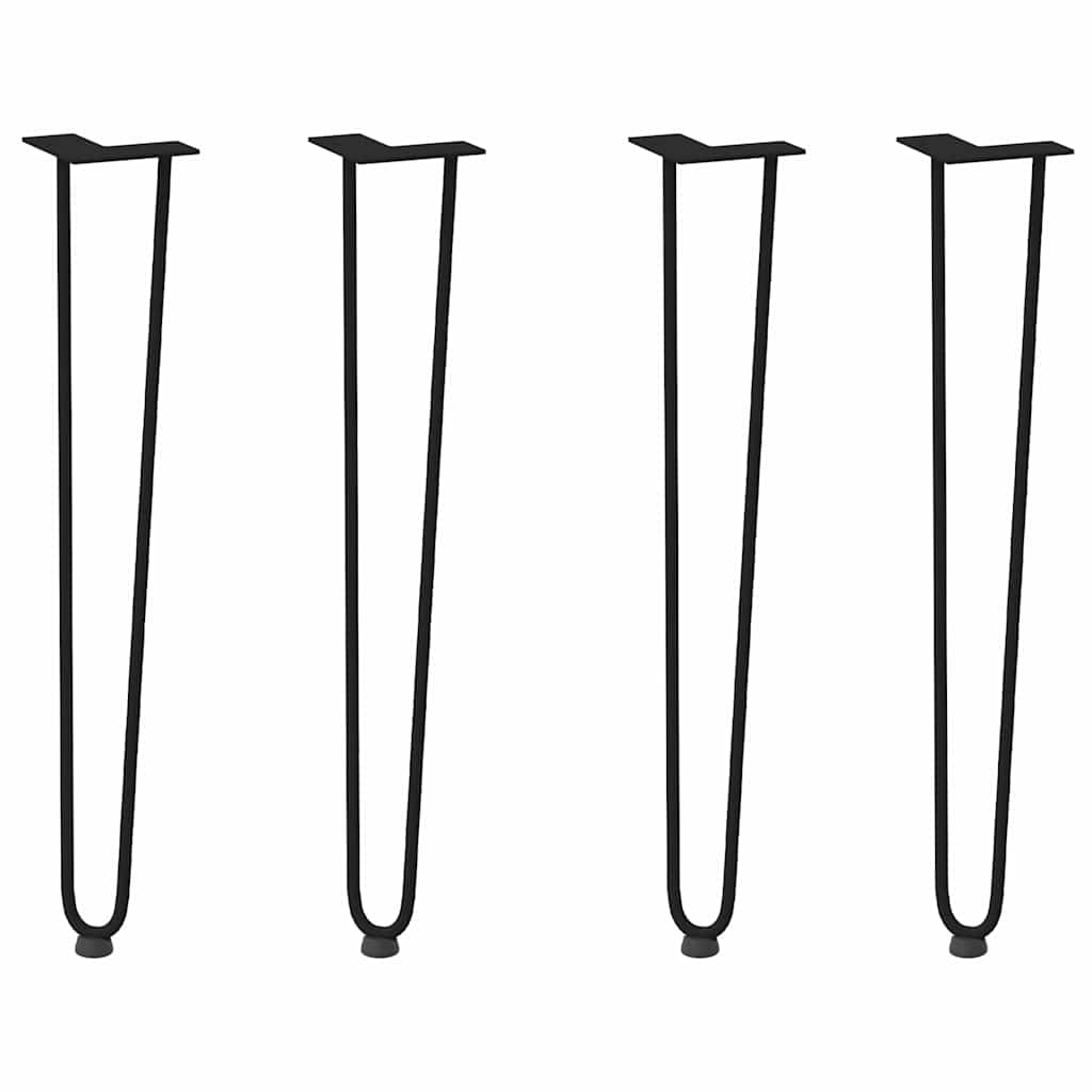 vidaXL hairpin legs for console tables for Console Table 4 pcs Black 72 cm Solid Steel 2