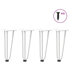 vidaXL Hairpin Legs for Coffee Table 4 pcs White 30 cm Solid Steel 1