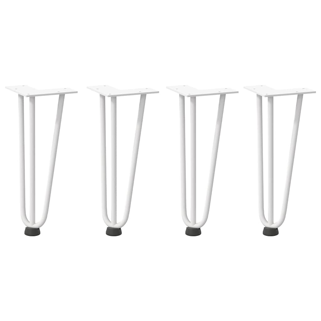 vidaXL Hairpin Legs for Coffee Table 4 pcs White 30 cm Solid Steel 2
