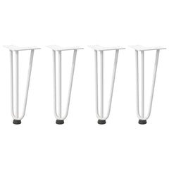 vidaXL Hairpin Legs for Coffee Table 4 pcs White 30 cm Solid Steel 2