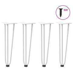 vidaXL Hairpin Legs for Coffee Table 4 pcs White 42 cm Solid Steel 1