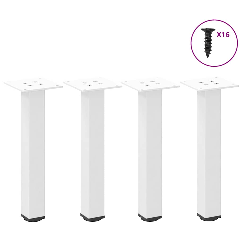 vidaXL Coffee Table Legs 4 pcs White 42-44 cm Steel 1