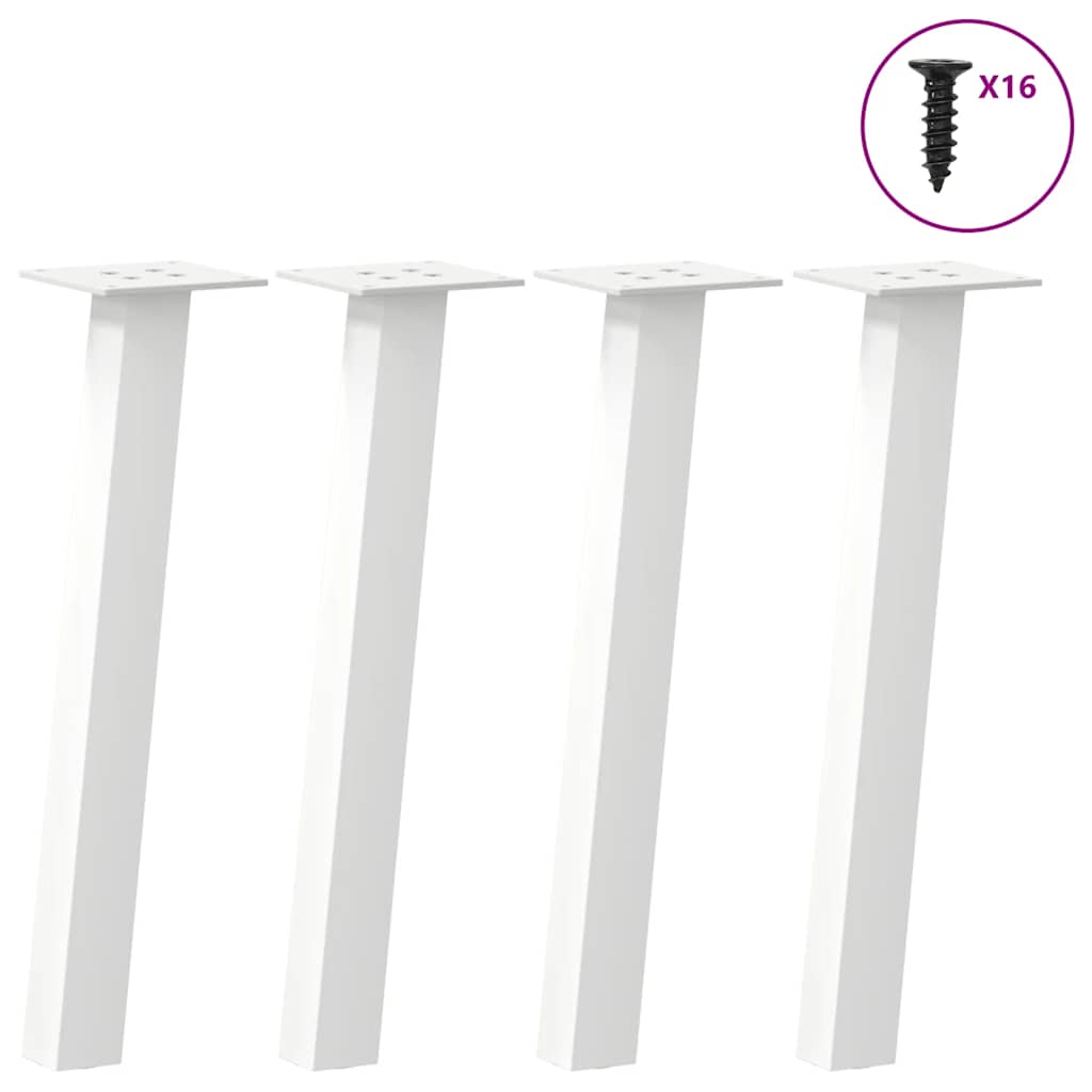 vidaXL Coffee Table Legs 4 pcs White 42 cm Steel 1
