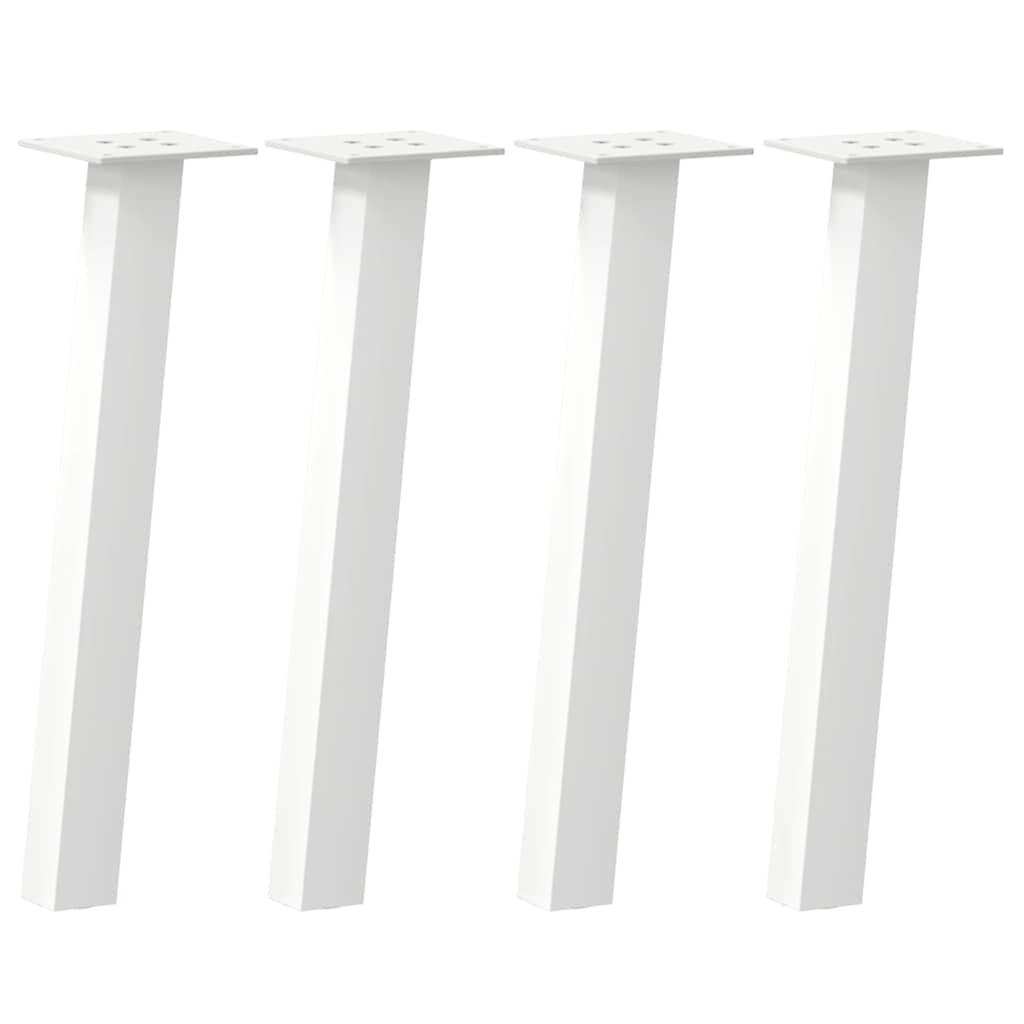 vidaXL Coffee Table Legs 4 pcs White 42 cm Steel 2