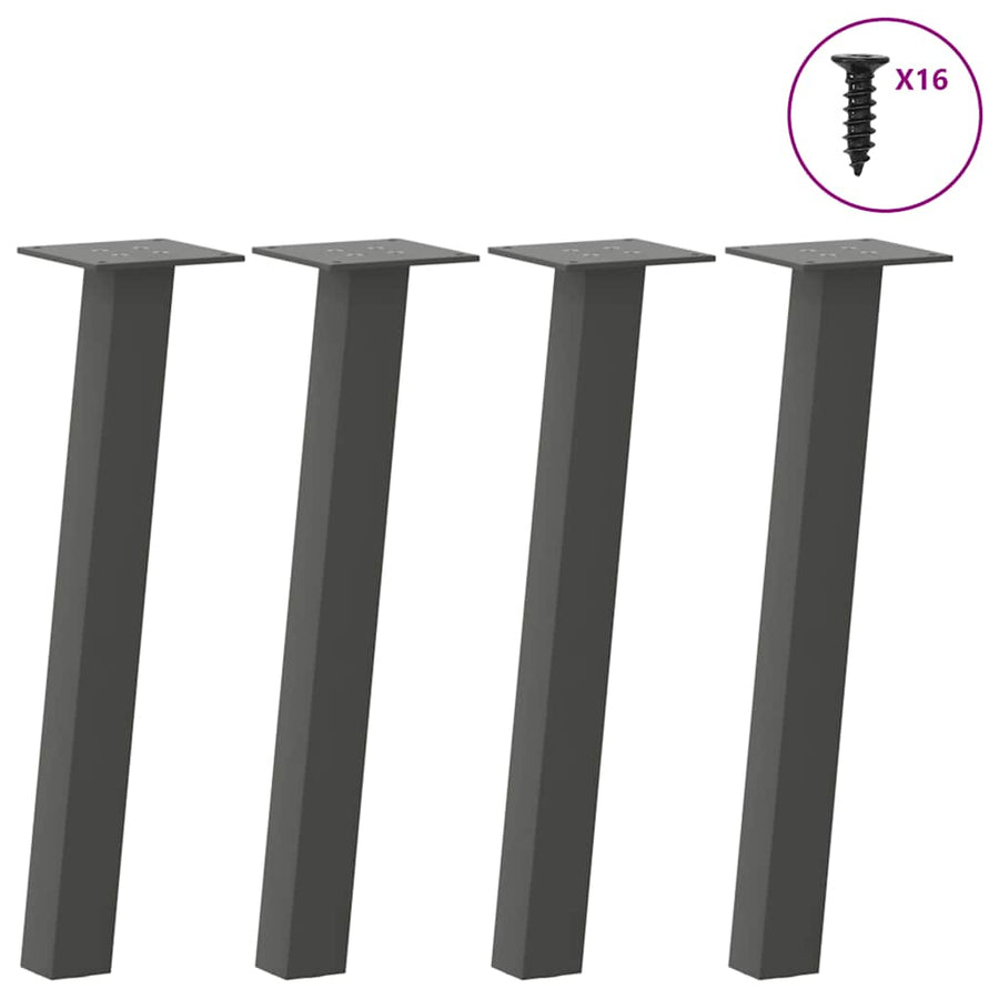 vidaXL Coffee Table Legs 4 pcs Anthracite 42 cm Steel 1