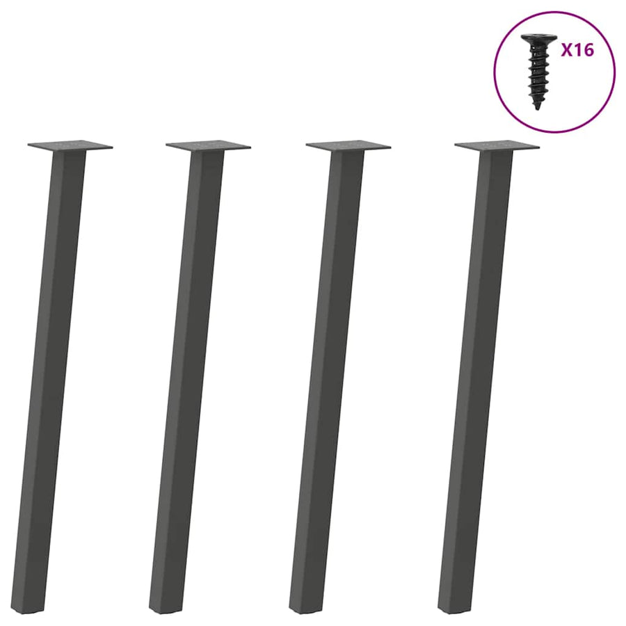 vidaXL Console Table Legs 4 pcs Anthracite 72 cm Steel 1