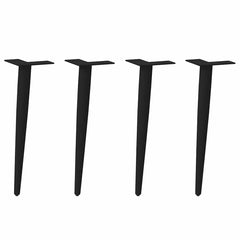 vidaXL Coffee Table Legs Conical Shape 4 pcs Black 30-31 cm Steel 1