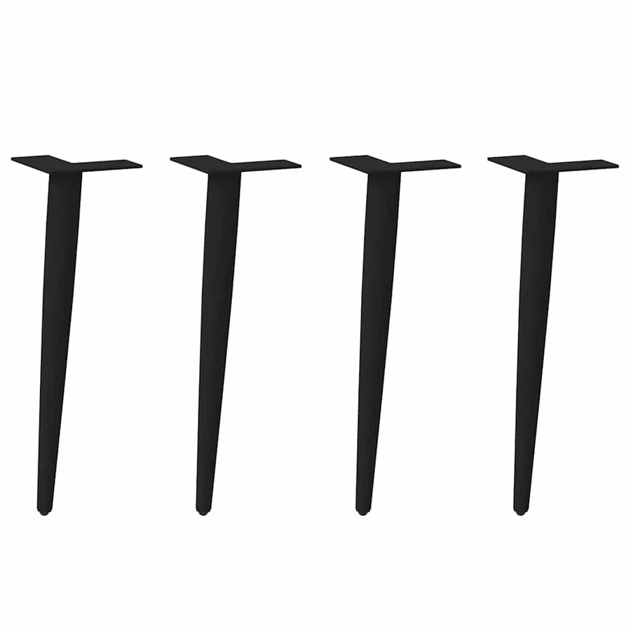vidaXL Coffee Table Legs Conical Shape 4 pcs Black 42-43 cm Steel 1