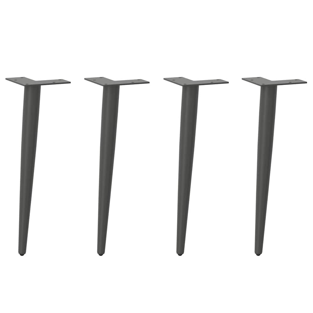 vidaXL Coffee Table Legs Conical Shape 4 pcs Anthracite 42-43 cm Steel 1