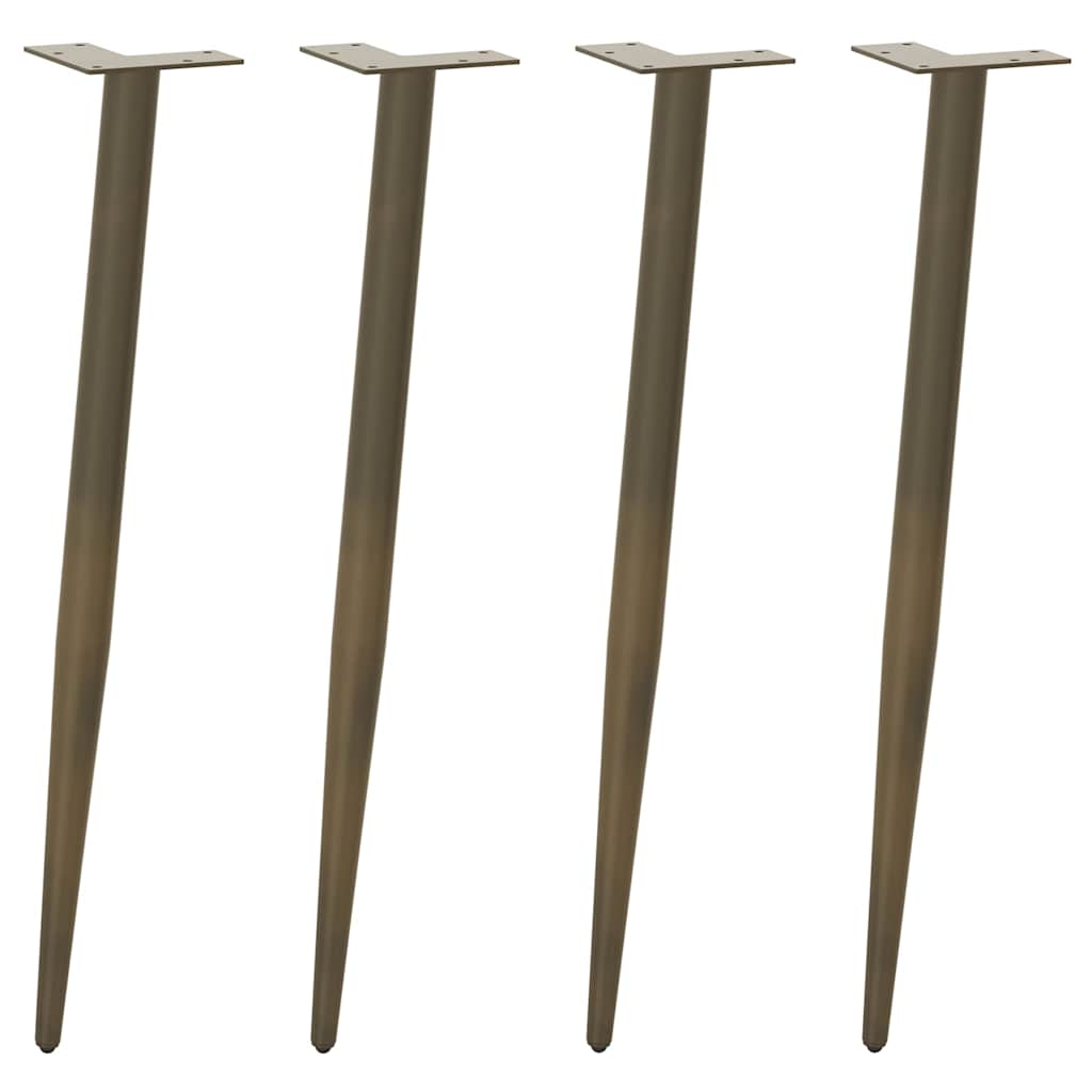 vidaXL Console Table Legs Conical Shape 4 pcs Natural Steel 72-73 cm Steel 1