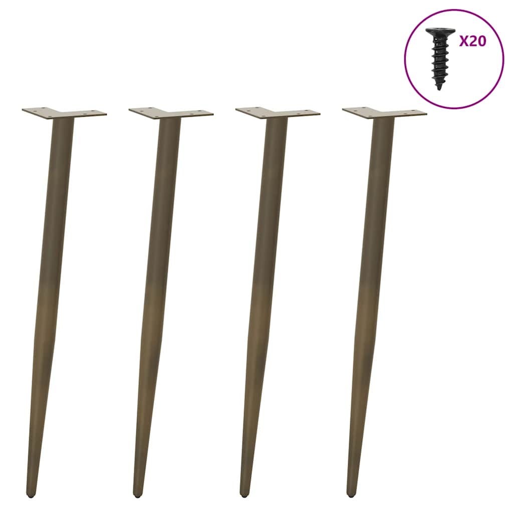 vidaXL Console Table Legs Conical Shape 4 pcs Natural Steel 72-73 cm Steel 3
