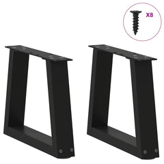 vidaXL Coffee Table Legs V-Shape 2 pcs Black 30x(30-31.3) cm Steel 3