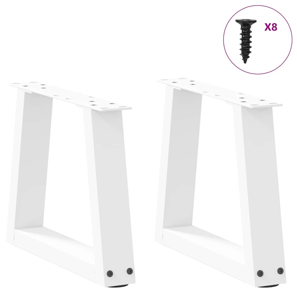 vidaXL Coffee Table Legs V-Shape 2 pcs White 30x(30-31.3) cm Steel 3