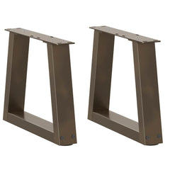 vidaXL Coffee Table Legs V-Shape 2 pcs Natural Steel 30x(30-31.3) cm Steel 1