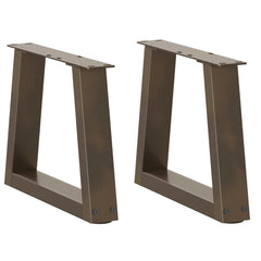 vidaXL Coffee Table Legs V-Shape 2 pcs Natural Steel 40x(30-31.3) cm Steel 1