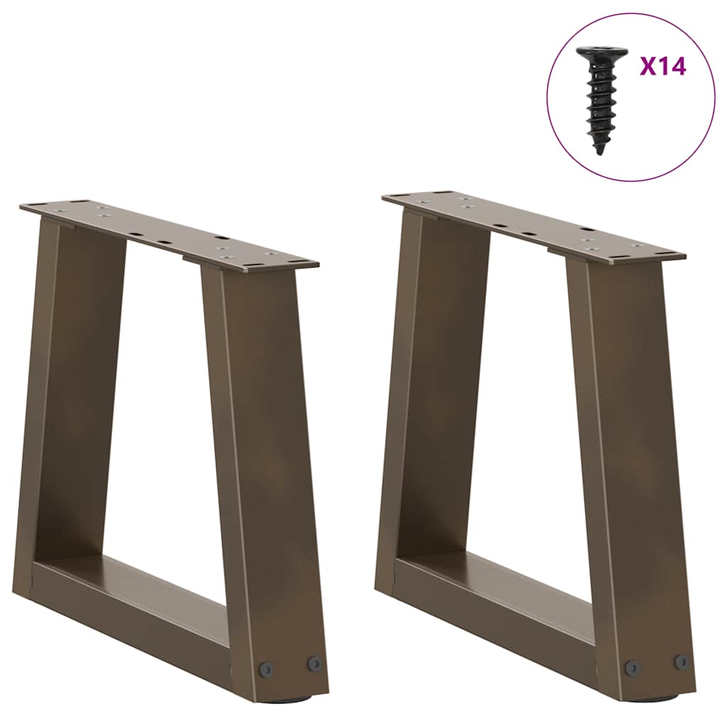 vidaXL Coffee Table Legs V-Shape 2 pcs Natural Steel 40x(30-31.3) cm Steel 3