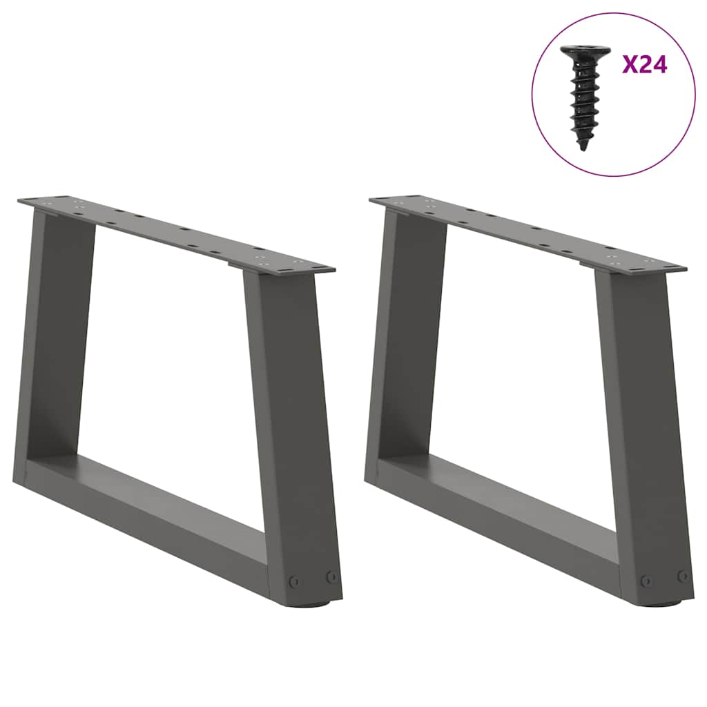 vidaXL Coffee Table Legs V-Shape 2 pcs Anthracite 60x(30-31.3) cm Steel 3