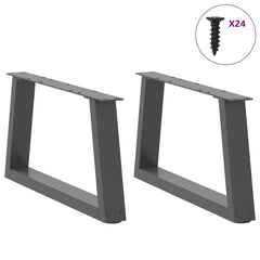 vidaXL Coffee Table Legs V-Shape 2 pcs Anthracite 60x(30-31.3) cm Steel 3