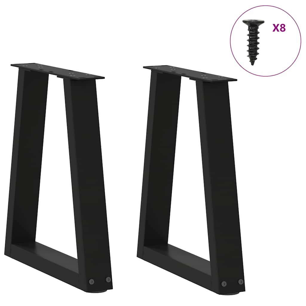 vidaXL Coffee Table Legs V-Shape 2 pcs Black 28x(42-43.3) cm Steel 3