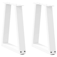 vidaXL Coffee Table Legs V-Shape 2 pcs White 28x(42-43.3) cm Steel 1