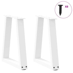vidaXL Coffee Table Legs V-Shape 2 pcs White 28x(42-43.3) cm Steel 3
