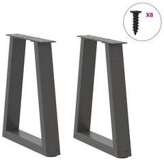 vidaXL Coffee Table Legs V-Shape 2 pcs Anthracite 28x(42-43.3) cm Steel 3