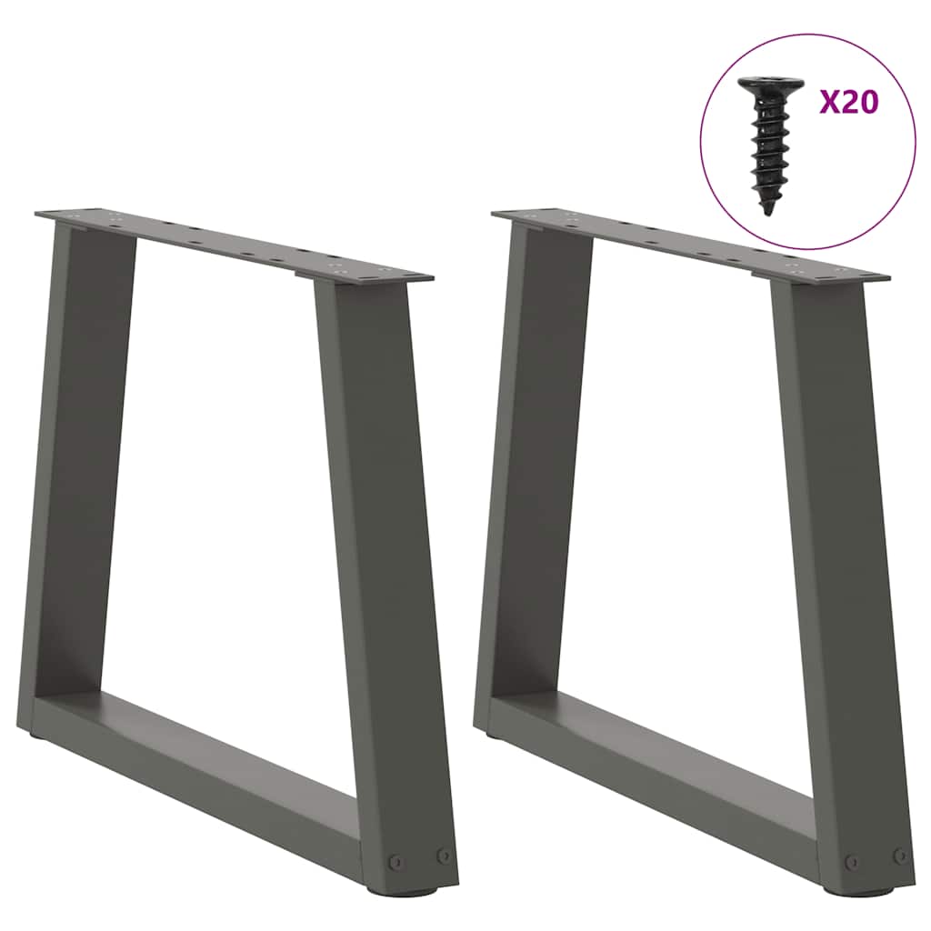 vidaXL Coffee Table Legs V-Shape 2 pcs Anthracite 50x(42-43.3) cm Steel 3