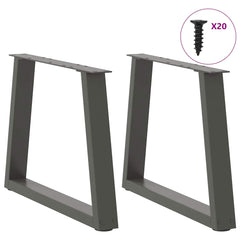 vidaXL Coffee Table Legs V-Shape 2 pcs Anthracite 50x(42-43.3) cm Steel 3
