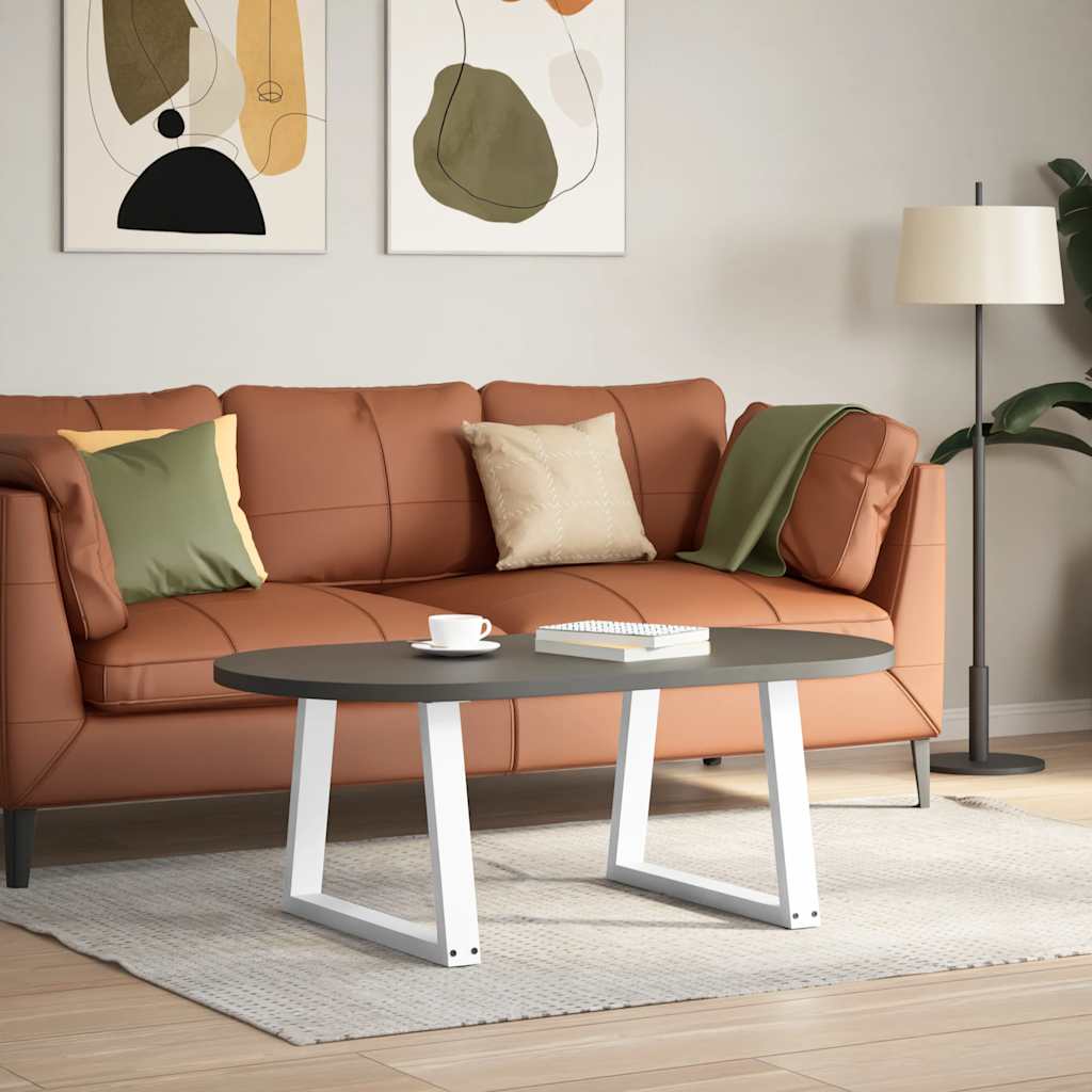 vidaXL Coffee Table Legs V-Shape 2 pcs White 60x(42-43.3) cm Steel 2