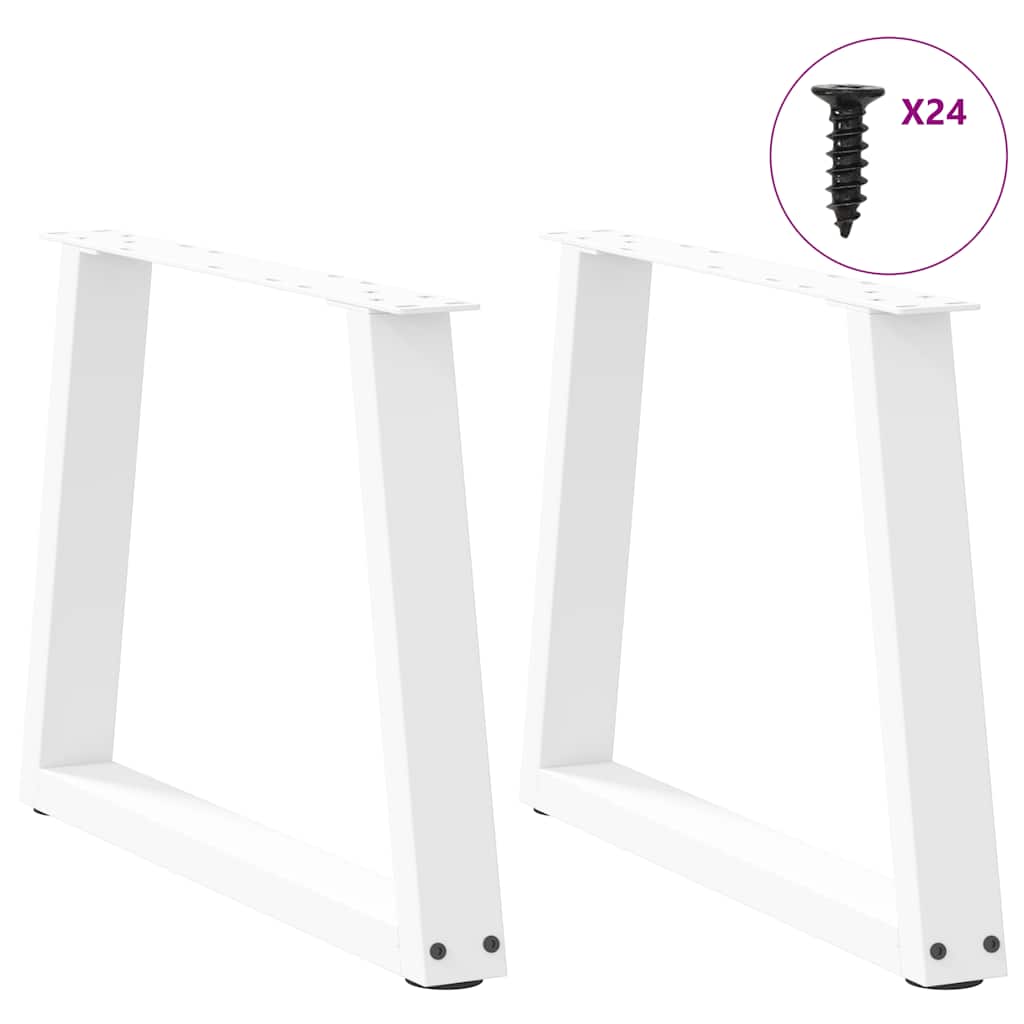 vidaXL Coffee Table Legs V-Shape 2 pcs White 60x(42-43.3) cm Steel 3