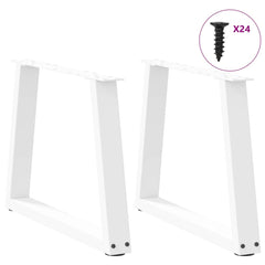 vidaXL Coffee Table Legs V-Shape 2 pcs White 60x(42-43.3) cm Steel 3
