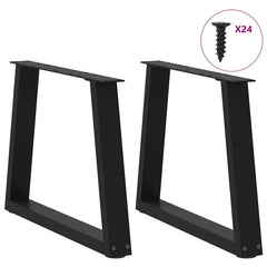 vidaXL Coffee Table Legs V-Shape 2 pcs Black 70x(42-43.3) cm Steel 3