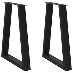 vidaXL Dining Table Legs V-Shape 2 pcs Black 60x(72-73.3) cm Steel 1