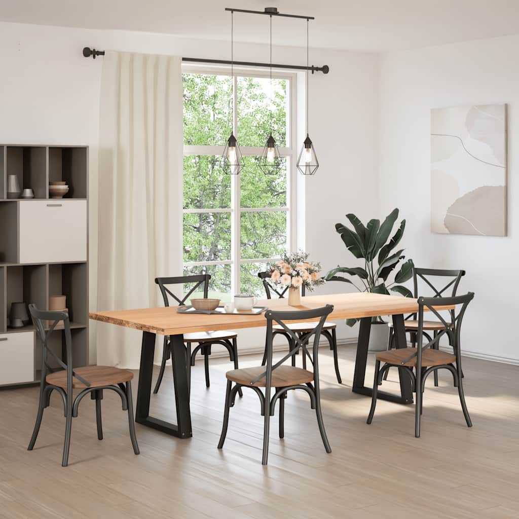 vidaXL Dining Table Legs V-Shape 2 pcs Black 60x(72-73.3) cm Steel 2