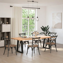 vidaXL Dining Table Legs V-Shape 2 pcs Black 60x(72-73.3) cm Steel 2