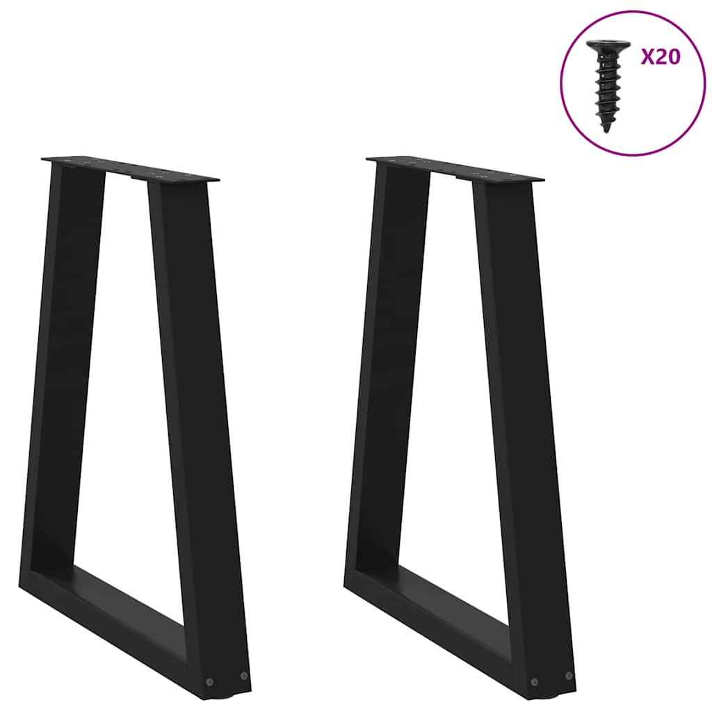 vidaXL Dining Table Legs V-Shape 2 pcs Black 60x(72-73.3) cm Steel 3