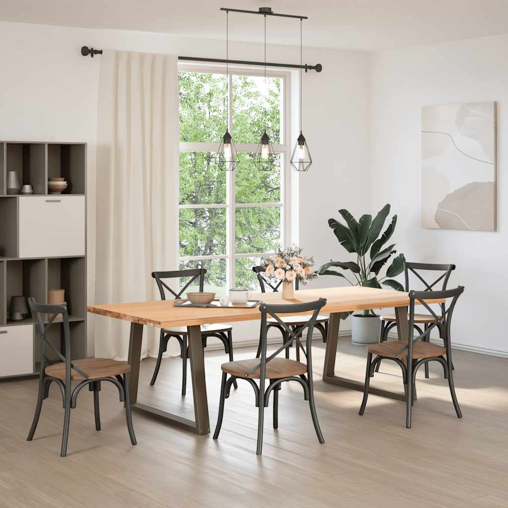 vidaXL Coffee Table Legs V-Shape Steel 2 Natural