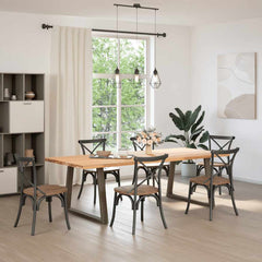 vidaXL Coffee Table Legs V-Shape Steel 2 Natural