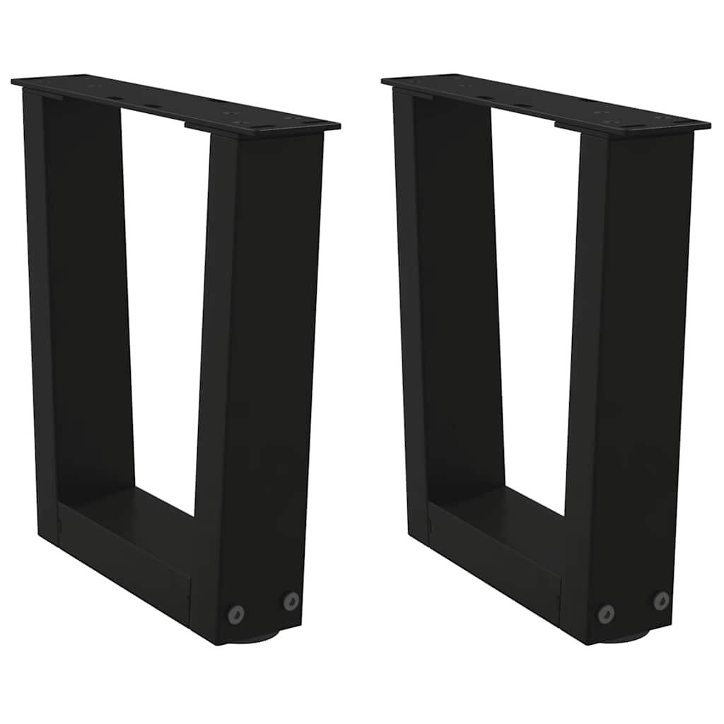 vidaXL Coffee Table Legs V-Shape 2 pcs Black 30x(30-31.3) cm Steel 1