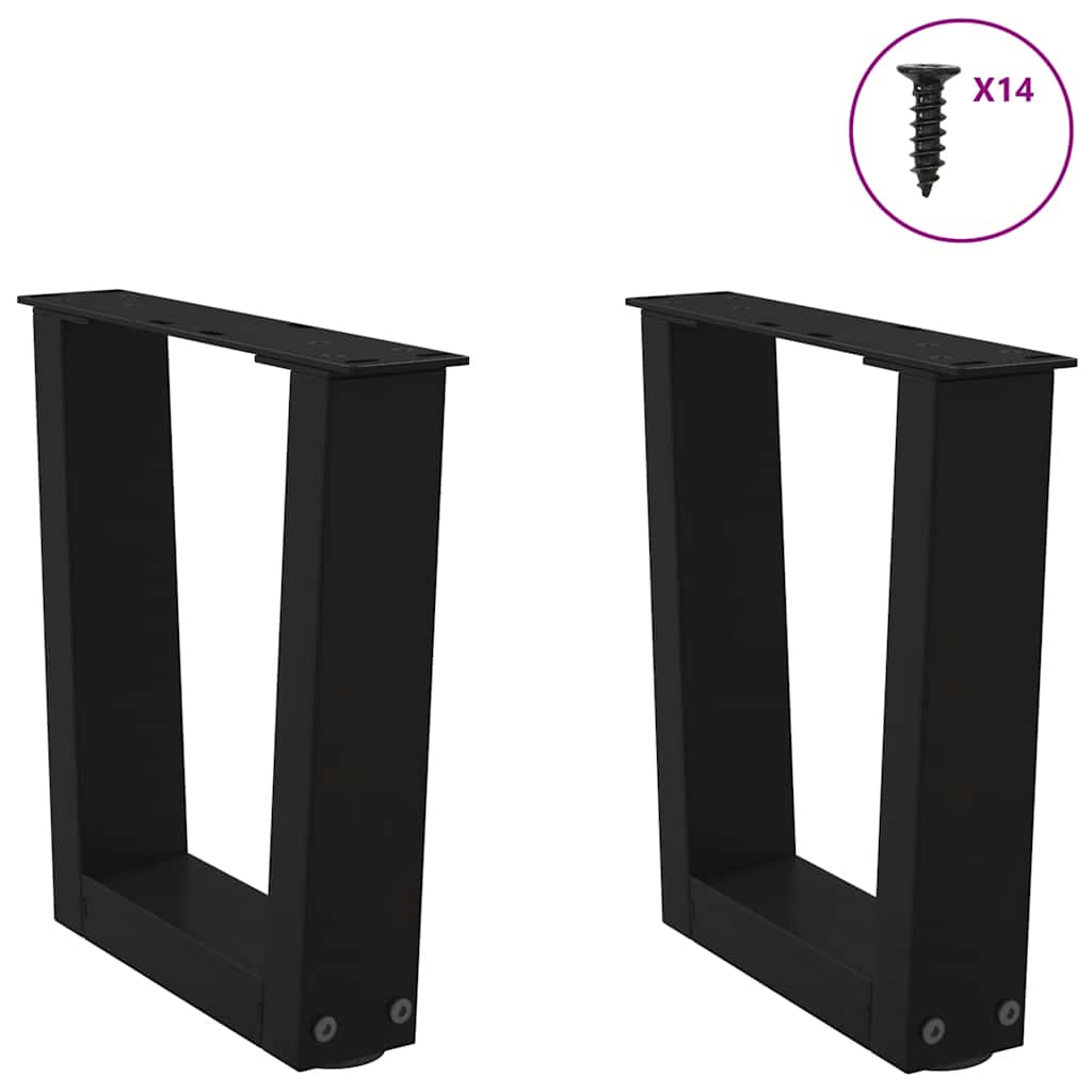 vidaXL Coffee Table Legs V-Shape 2 pcs Black 30x(30-31.3) cm Steel 3