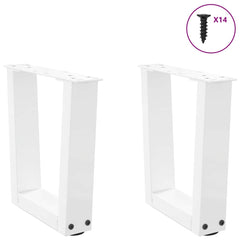 vidaXL Coffee Table Legs V-Shape 2 pcs White 30x(30-31.3) cm Steel 3