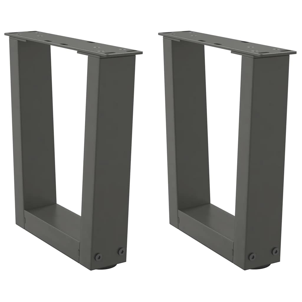 vidaXL Coffee Table Legs V-Shape 2 pcs Anthracite 30x(30-31.3) cm Steel 1