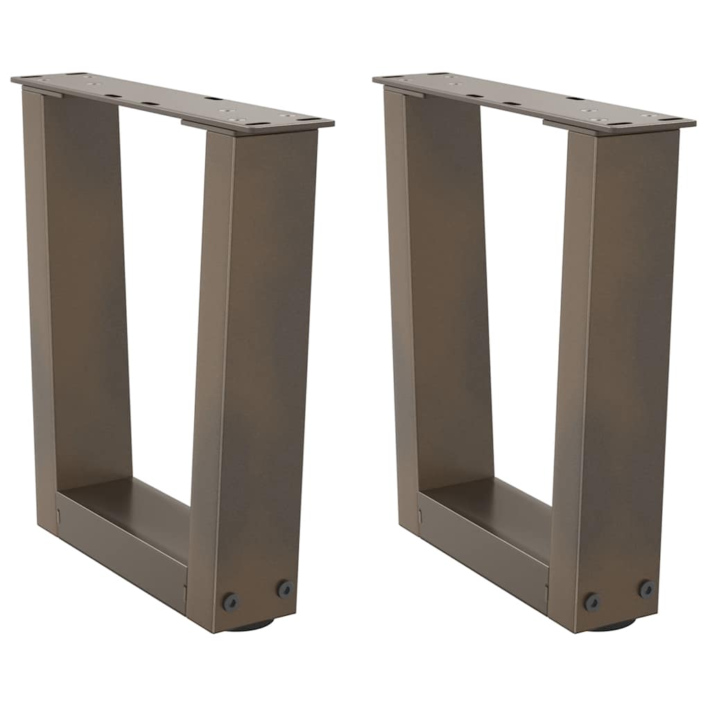 vidaXL Coffee Table Legs V-Shape 2 pcs Natural Steel 30x(30-31.3) cm Steel 1