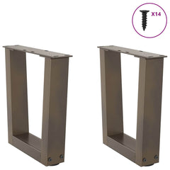 vidaXL Coffee Table Legs V-Shape 2 pcs Natural Steel 30x(30-31.3) cm Steel 3